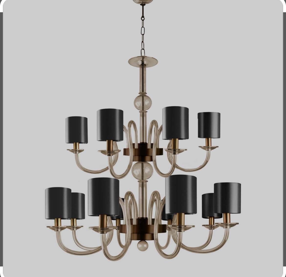 A 'Cole' matt gold and shade truffle chandelier by Villaverde